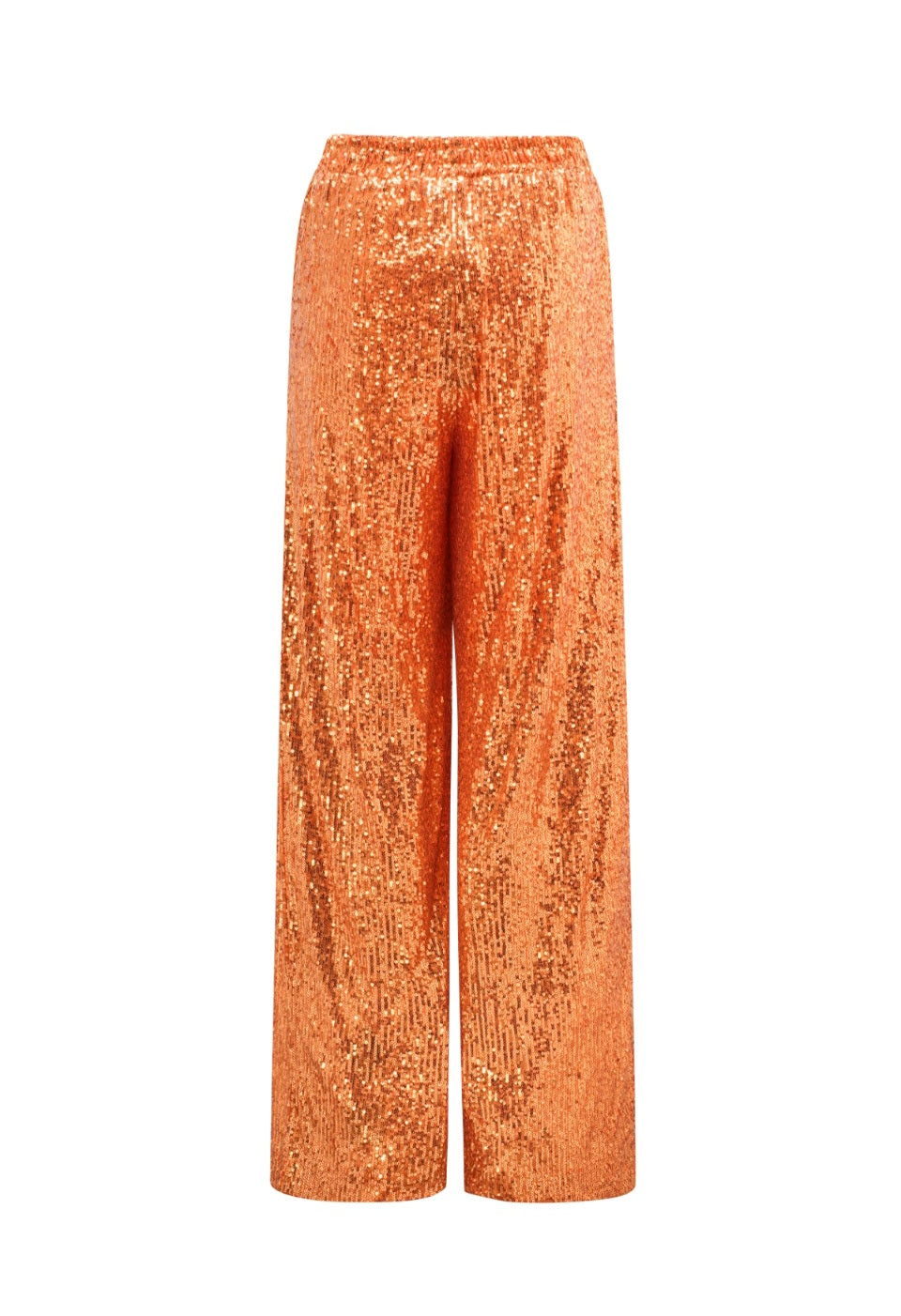 Glitzernde Paillettenhose in Kupfer-Orange