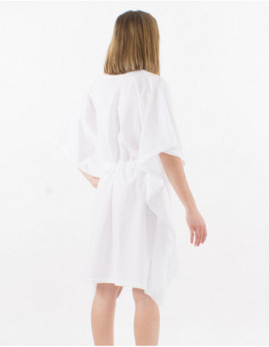 Plain cotton kaftan-style tunic