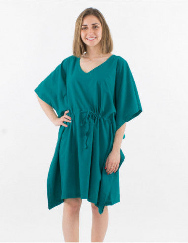 Plain cotton kaftan-style tunic