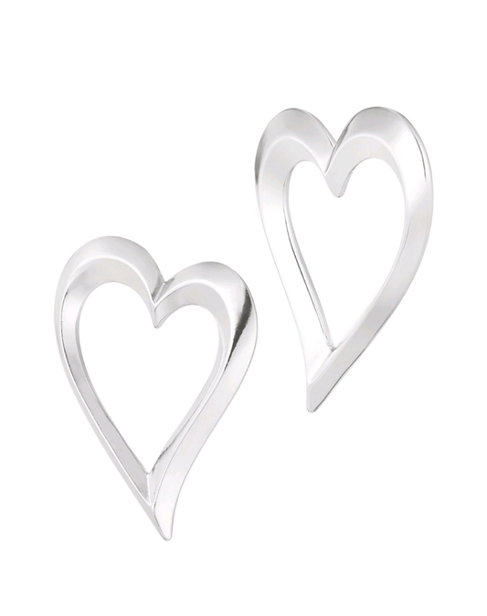 Silberne Herz-Ohrringe "Bold Love"