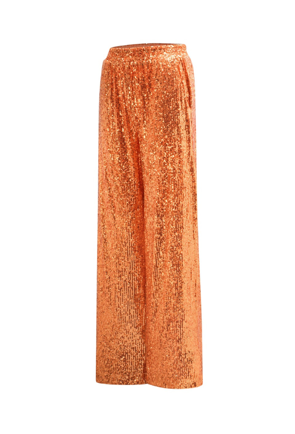 Glitzernde Paillettenhose in Kupfer-Orange