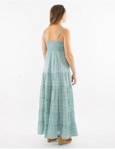 Long Summer Dress, cotton, with ruffles