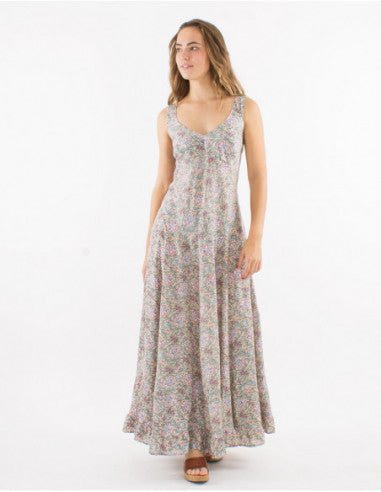 Long Dress Bohemian Flowers Pastels
