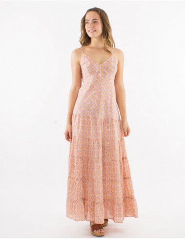 Long Summer Dress, cotton, with ruffles
