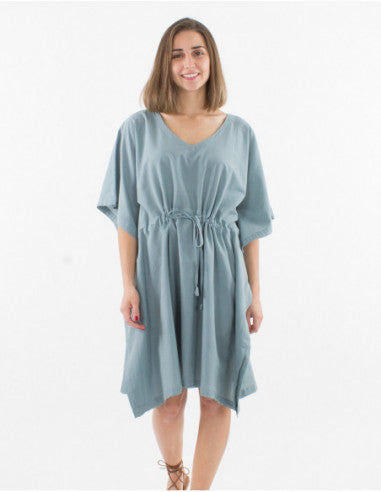 Plain cotton kaftan-style tunic