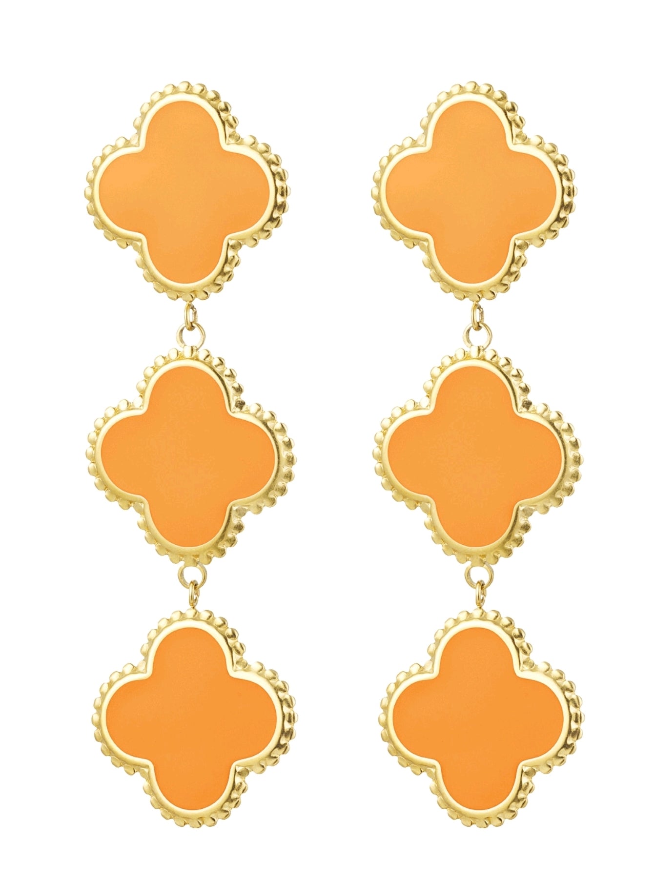 Boho-Chic Ohrringe „Soleil“ – Orange & Gold