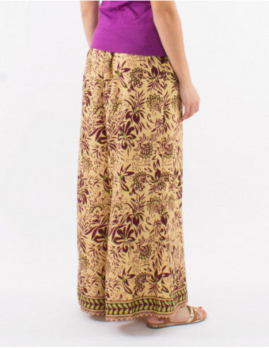 Bohemian floral wide-leg pants
